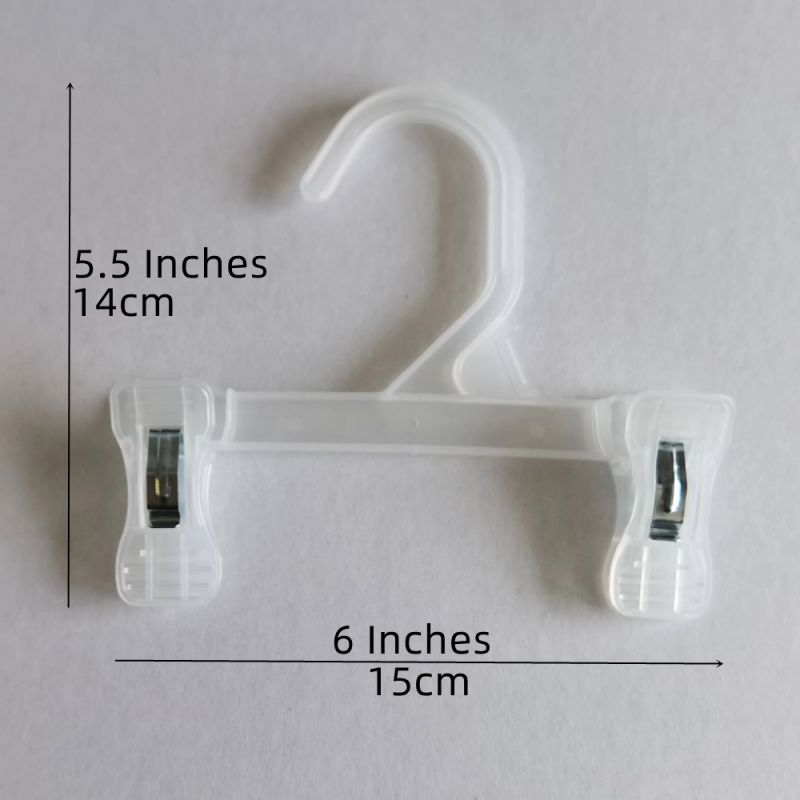 6 Inch Translucent Plastic Pants Hangers for Infant Baby Trousers-YH6106