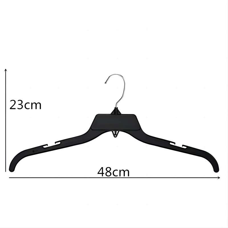 19 Inch Standard Black Plastic Shirt Hangers for Men-YHS479