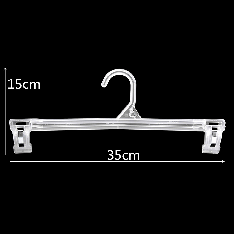 14 Inch Translucent Plastic Hangers for Adult Trousers Pants-YH6114